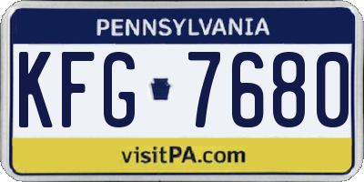 PA license plate KFG7680