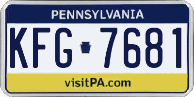 PA license plate KFG7681