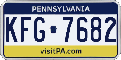 PA license plate KFG7682