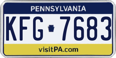PA license plate KFG7683