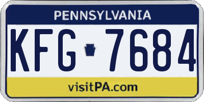 PA license plate KFG7684