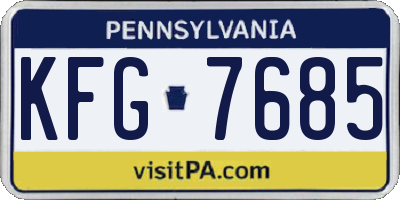 PA license plate KFG7685