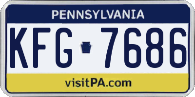 PA license plate KFG7686