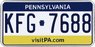 PA license plate KFG7688