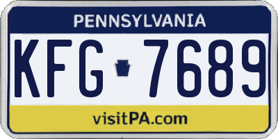 PA license plate KFG7689