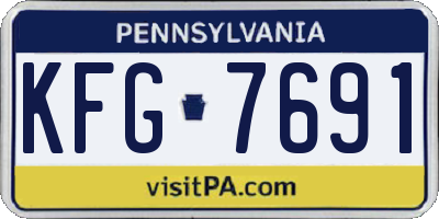 PA license plate KFG7691