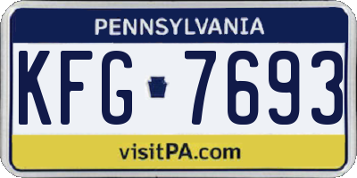 PA license plate KFG7693