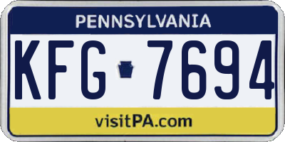 PA license plate KFG7694