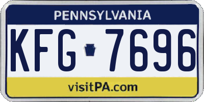 PA license plate KFG7696