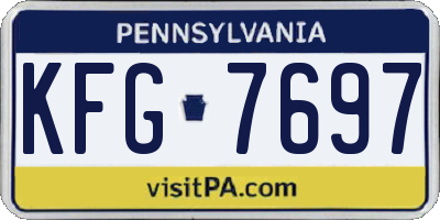 PA license plate KFG7697