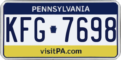 PA license plate KFG7698