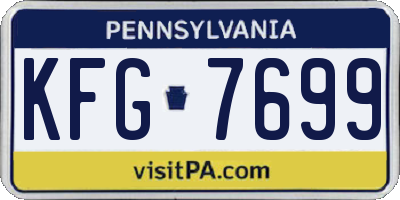 PA license plate KFG7699