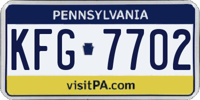 PA license plate KFG7702