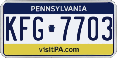 PA license plate KFG7703