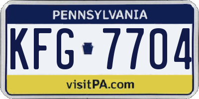 PA license plate KFG7704