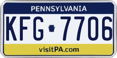 PA license plate KFG7706