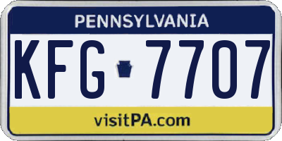 PA license plate KFG7707
