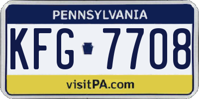 PA license plate KFG7708