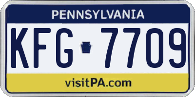 PA license plate KFG7709