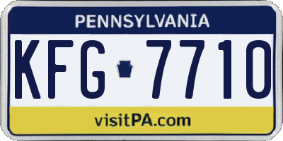 PA license plate KFG7710