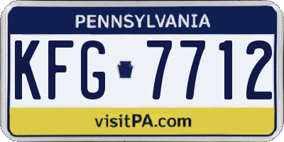 PA license plate KFG7712