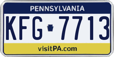 PA license plate KFG7713