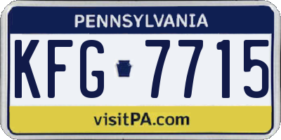 PA license plate KFG7715