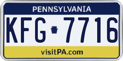PA license plate KFG7716
