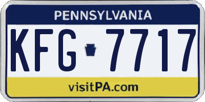 PA license plate KFG7717