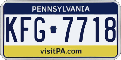PA license plate KFG7718