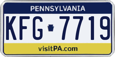 PA license plate KFG7719