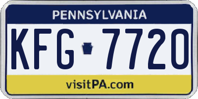 PA license plate KFG7720