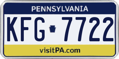 PA license plate KFG7722