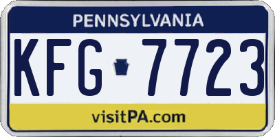 PA license plate KFG7723