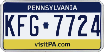PA license plate KFG7724