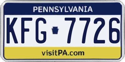 PA license plate KFG7726
