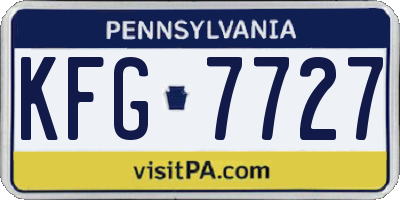 PA license plate KFG7727