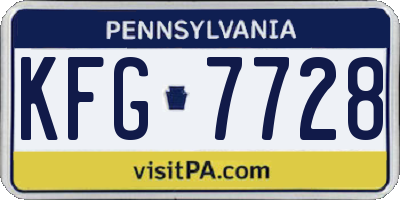 PA license plate KFG7728