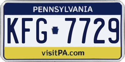 PA license plate KFG7729