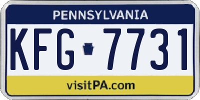 PA license plate KFG7731
