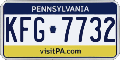 PA license plate KFG7732
