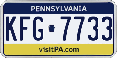 PA license plate KFG7733
