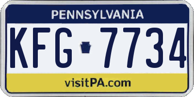 PA license plate KFG7734