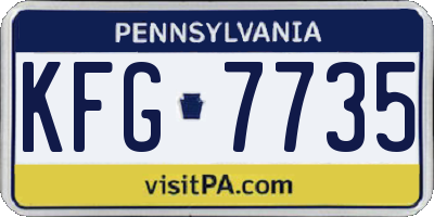 PA license plate KFG7735