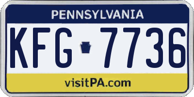PA license plate KFG7736