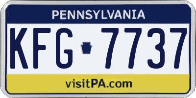PA license plate KFG7737