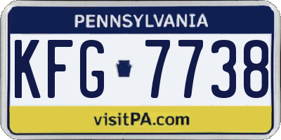 PA license plate KFG7738