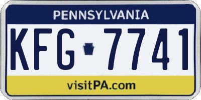 PA license plate KFG7741
