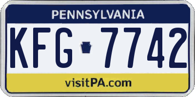 PA license plate KFG7742