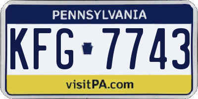 PA license plate KFG7743